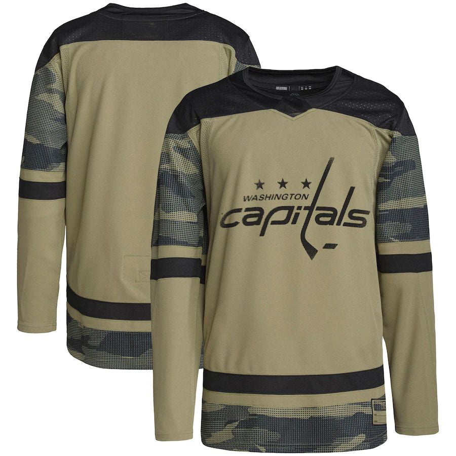 W.Capitals Military Appreciation Team Authentic Practice Jersey Camo Stitched American Hockey Jerseys CustomName