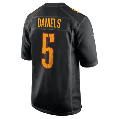 W.Commanders #5 Jayden Daniels Carbon Black Fashion American Football Jerseys