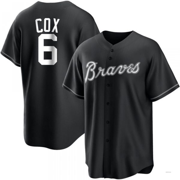 Atlanta Braves #6 Bobby Cox White Black Jersey Stitches Baseball Jerseys