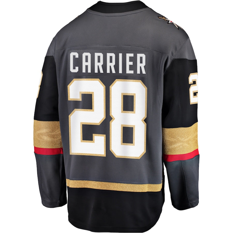 V.Golden Knights #28 William Carrier Alternate Breakaway Player Jersey Gray Hockey Jerseys CustomName