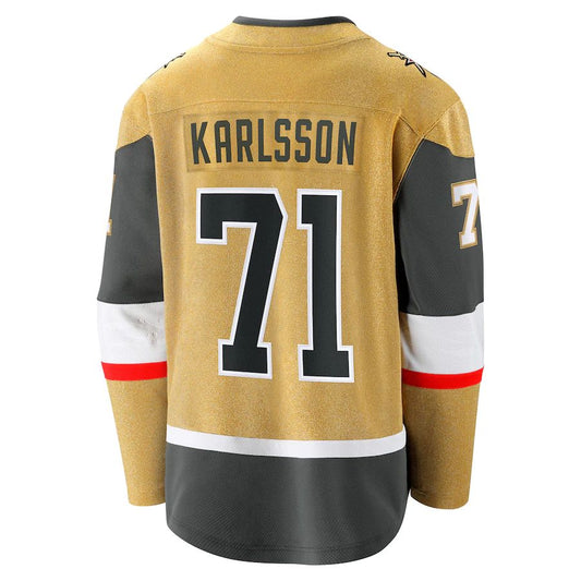 V.Golden Knights #71 William Karlsson Fanatics Branded 2020-21 Home Premier Breakaway Player Jersey Gold Hockey Jerseys CustomName