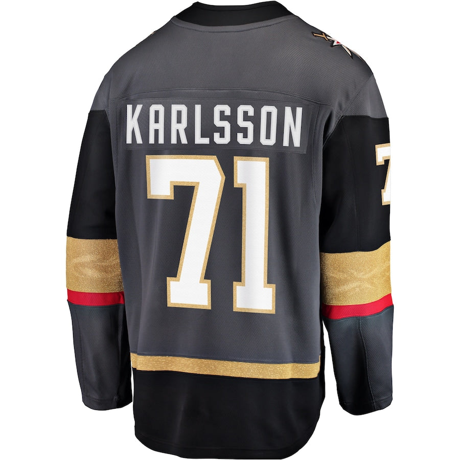V.Golden Knights #71 William Karlsson Fanatics Branded Alternate Premier Breakaway Player Jersey  Gray Hockey Jerseys CustomName