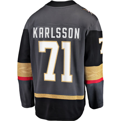 V.Golden Knights #71 William Karlsson Fanatics Branded Alternate Premier Breakaway Player Jersey  Gray Hockey Jerseys CustomName