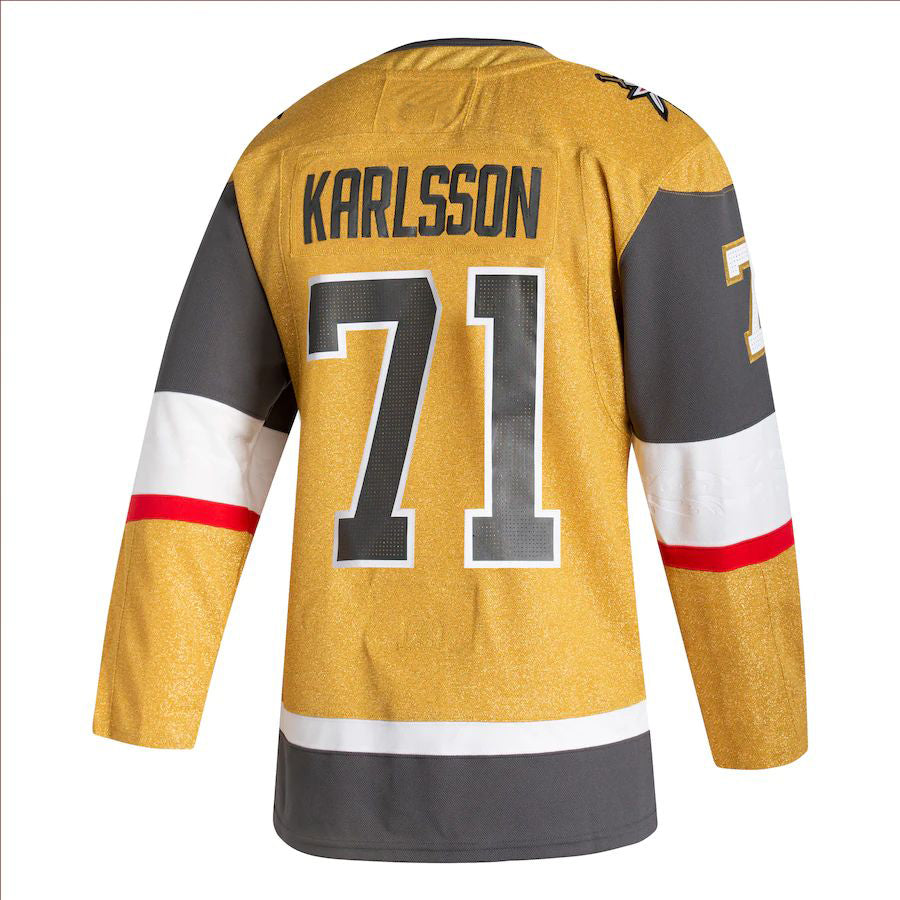 V.Golden Knights #71 William Karlsson 2020-21 Home Authentic Player Jersey Gold Hockey Jerseys CustomName