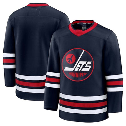 W.Jets Fanatics Alternate Premium Jersey - Navy Stitched American Hockey Jerseys CustomName