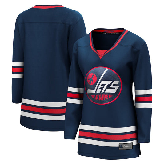 W.Jets Fanatics Branded 2021-22 Alternate Premier Breakaway Player Jersey Navy Stitched American Hockey Jerseys CustomName