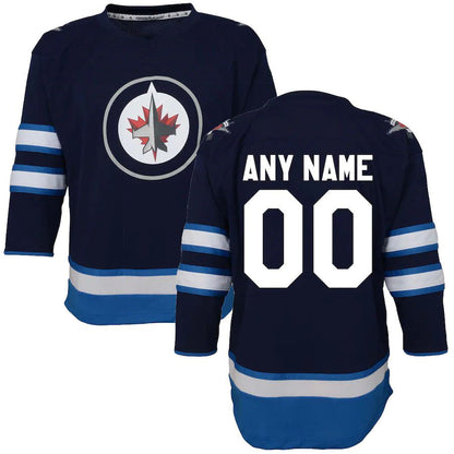 Custom W.Jets Toddler Home Replica Navy Stitched American Hockey Jerseys CustomName