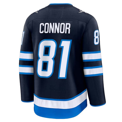 W.Jets #81 Kyle Connor Fanatics Home Premium Jersey - Navy Stitched American Hockey Jerseys CustomName