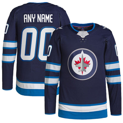 Custom W.Jets Home Authentic Pro Navy Stitched American Hockey Jerseys CustomName