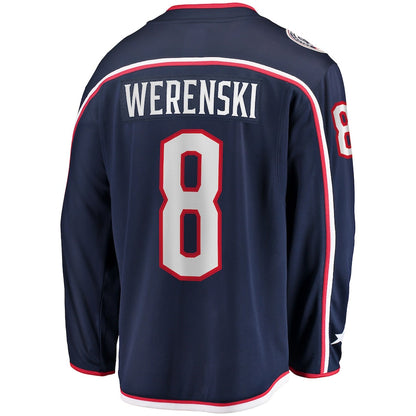 C.Blue Jackets #8 Zach Werenski Fanatics Branded Home Premier Breakaway Player Jersey Navy Stitched American Hockey Jerseys CustomName