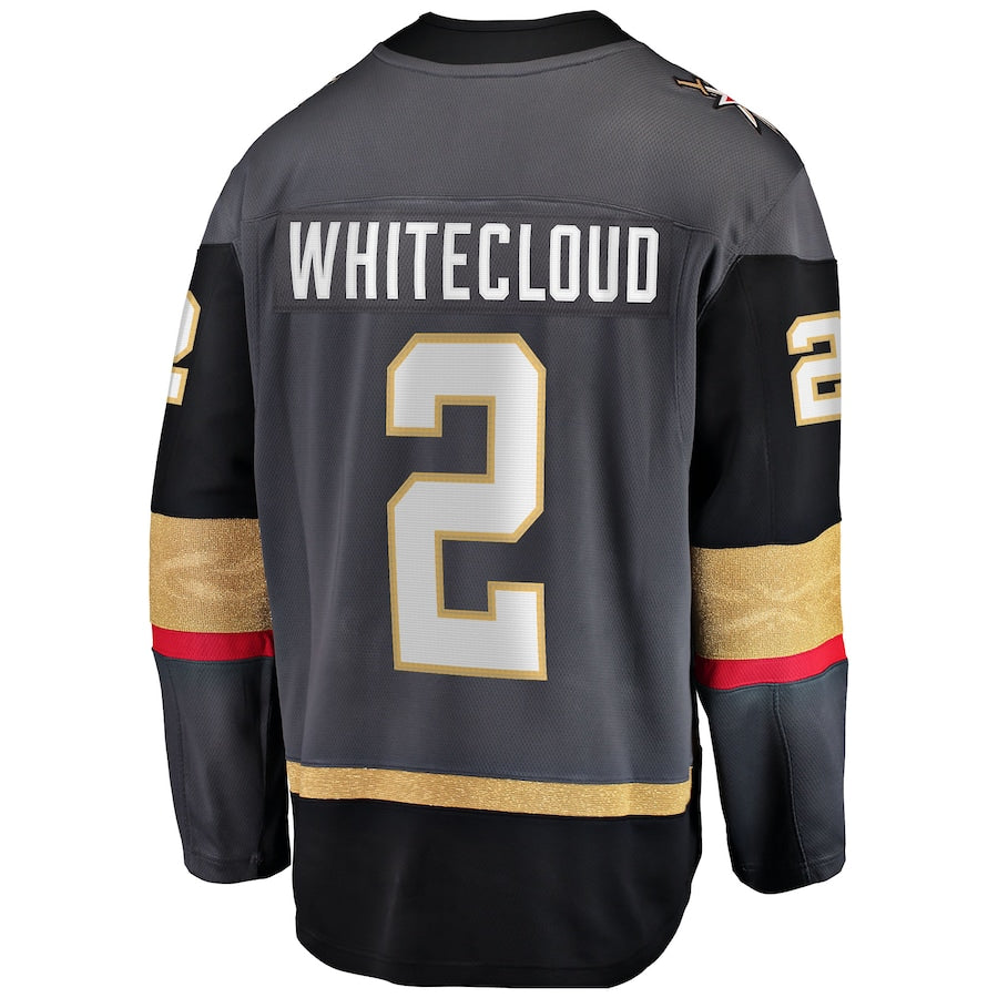 V.Golden Knights #2 Zach Whitecloud Fanatics Branded Alternate Breakaway Jersey  Gray Hockey Jerseys CustomName
