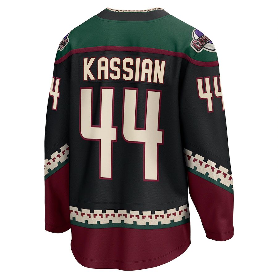 A.Coyotes #44 Zack Kassian Fanatics Branded Home Breakaway Player Jersey  Black Stitched American Hockey Jerseys CustomName