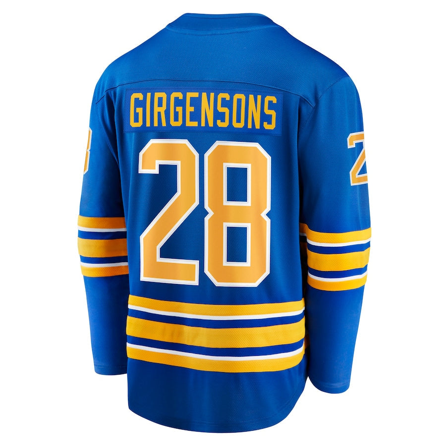 B.Sabres #28 Zemgus Girgensons Fanatics Branded Home Breakaway Player Jersey Royal Stitched American Hockey Jerseys CustomName