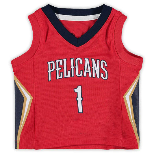 NO.Pelicans #1 Zion Williamson Jordan Brand Infant 2020-21 Jersey Statement Edition Red Statement Edition Stitched American Basketball Jersey