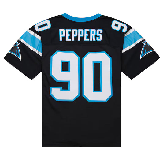 C.Panthers #90 Julius Peppers Mitchell & Ness Black Big & Tall 2003 Alternate Legacy Retired Player Jersey
