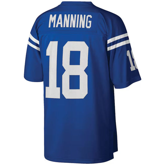 IN.Colts #18 Peyton Manning Mitchell & Ness Royal Legacy Replica Jersey