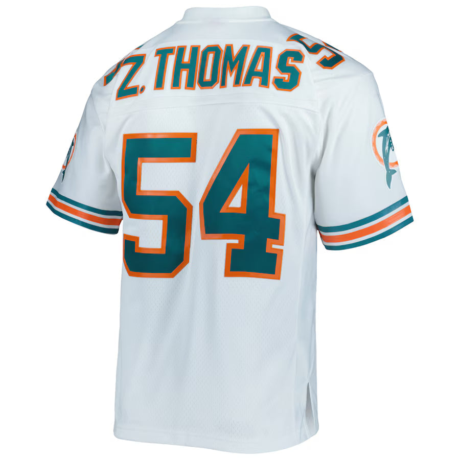 M.Dolphins #54 Zach Thomas Mitchell & Ness White Legacy Replica Jersey